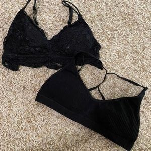 Two Black Bralettes